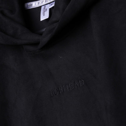 BLACK OVERSIZED SUEDE HOODIE