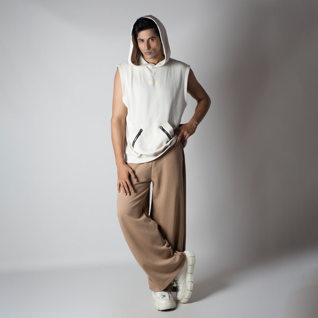 IVORY AXIS SLEEVELESS HOODIE - Hophead