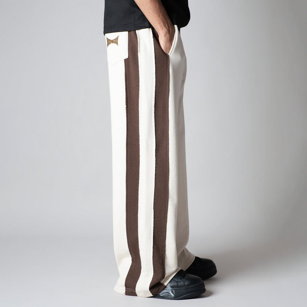 IVORY & BROWN RAW EDGE SWEATPANTS - Hophead
