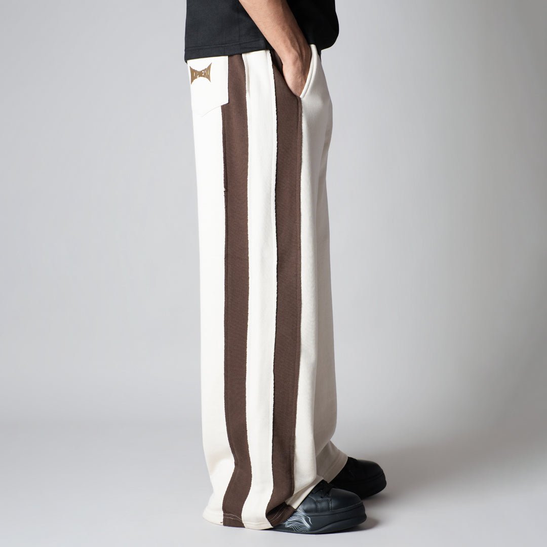 IVORY & BROWN RAW EDGE SWEATPANTS - Hophead