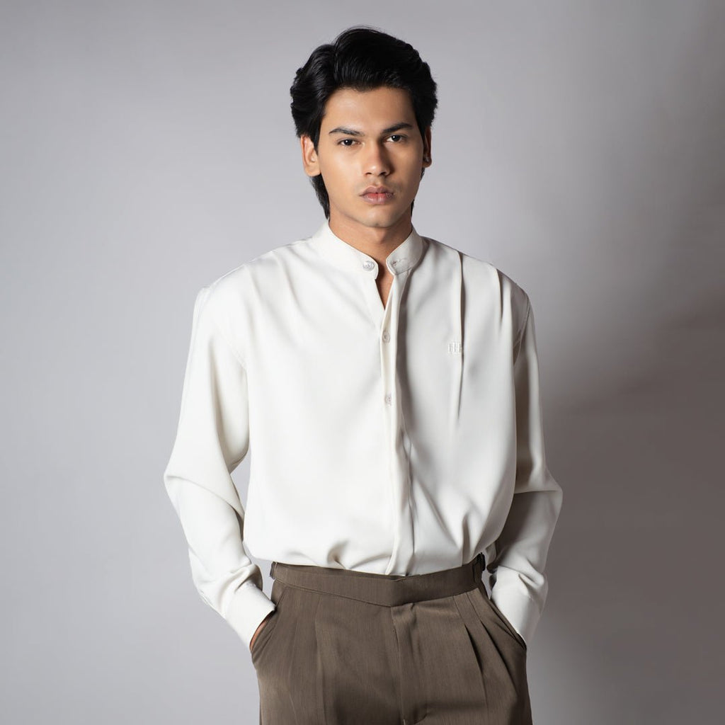 IVORY CHINESE COLLAR SHIRT - Hophead