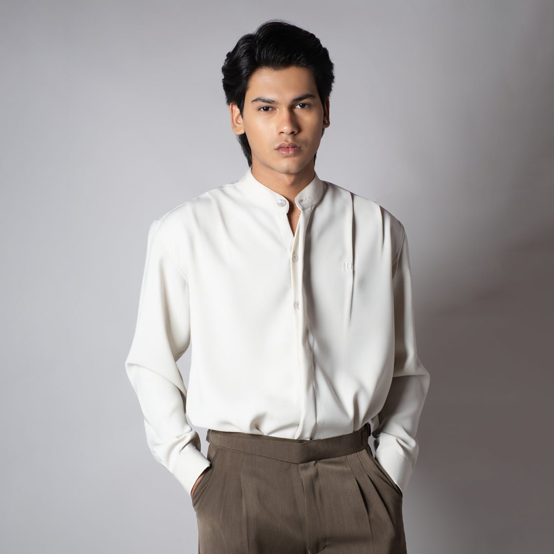 IVORY CHINESE COLLAR SHIRT - Hophead