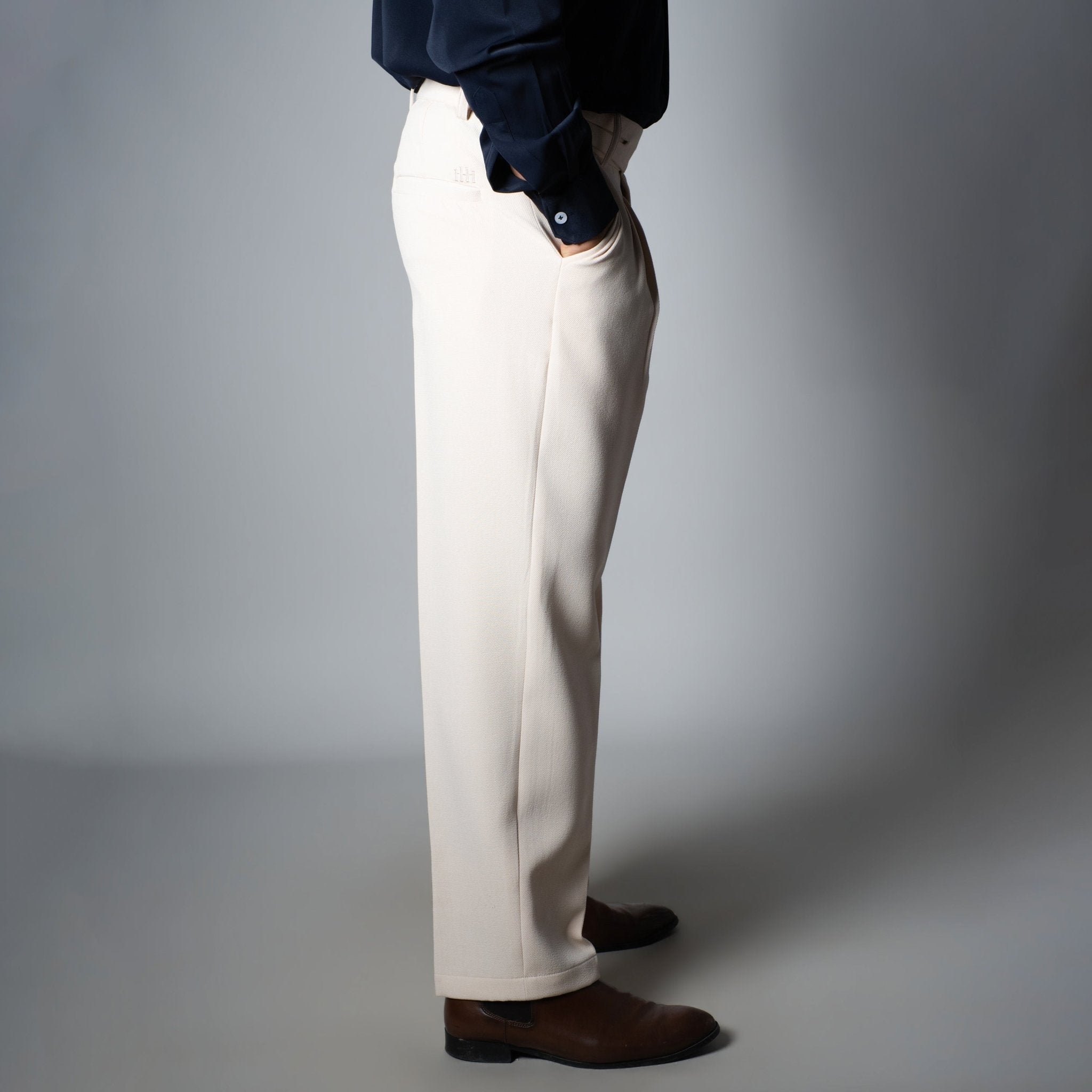IVORY DOUBLE FLAP TROUSER - Hophead