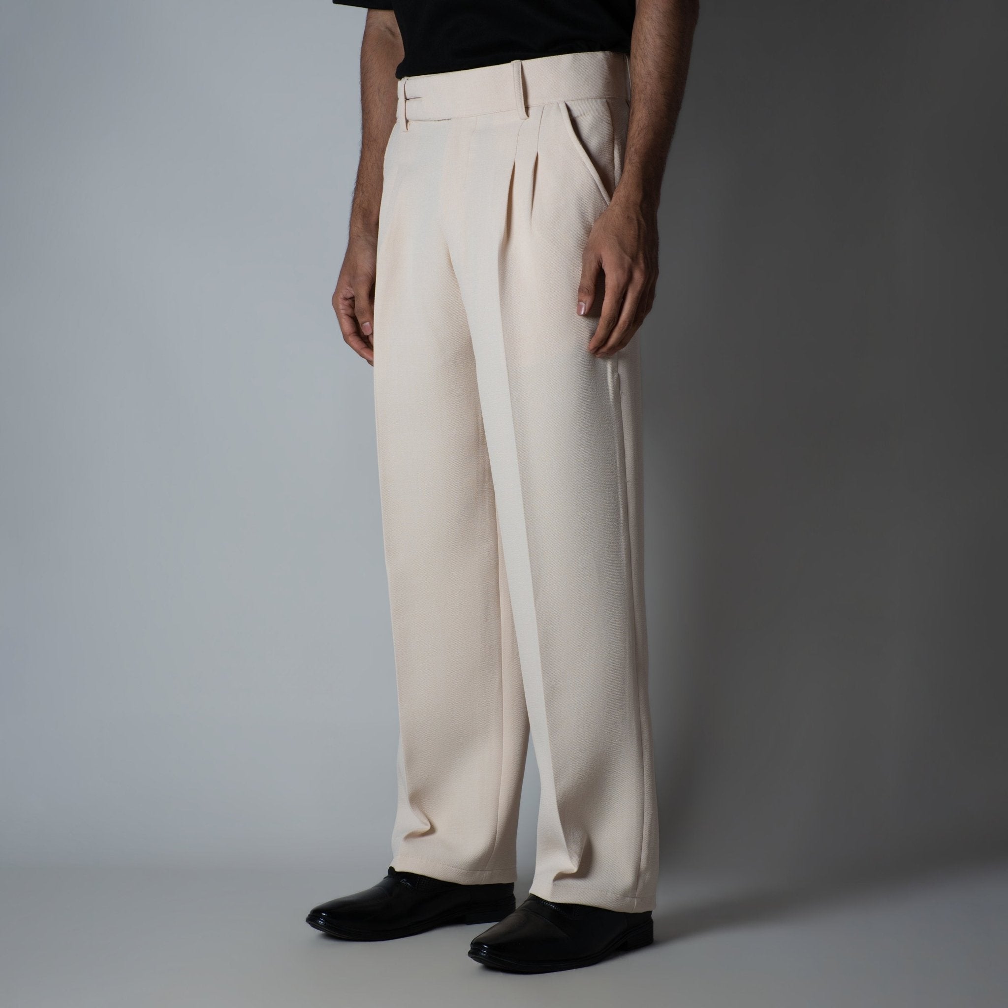 IVORY DOUBLE FLAP TROUSER - Hophead