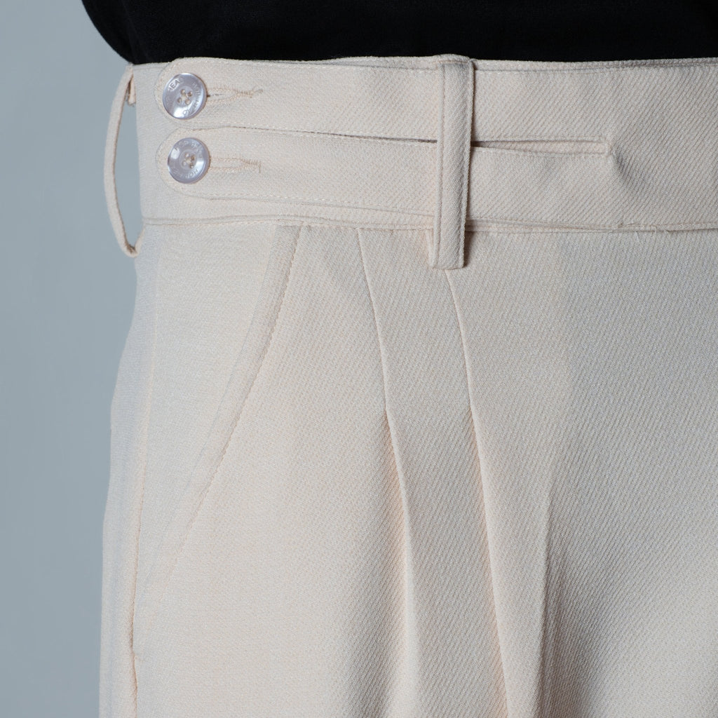 IVORY DOUBLE FLAP TROUSER - Hophead