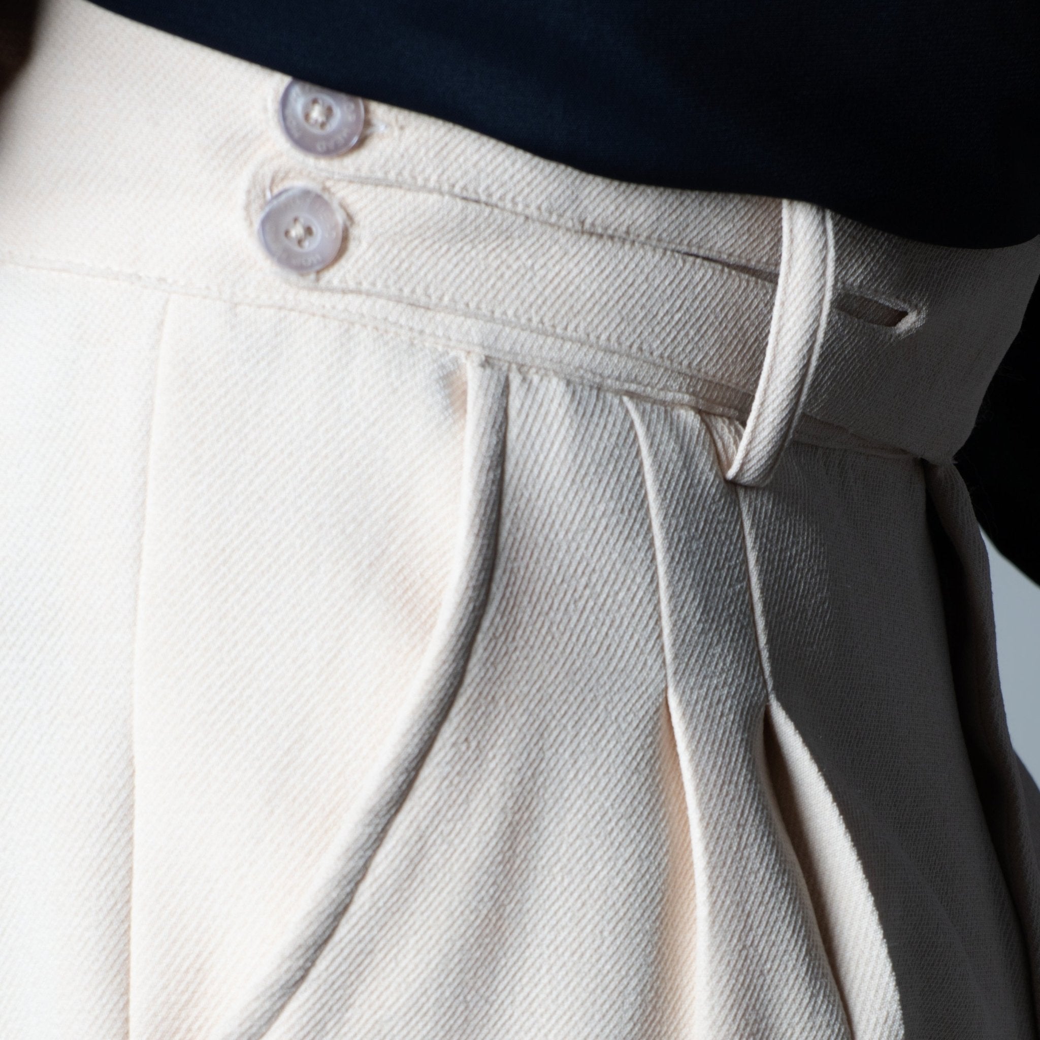 IVORY DOUBLE FLAP TROUSER - Hophead