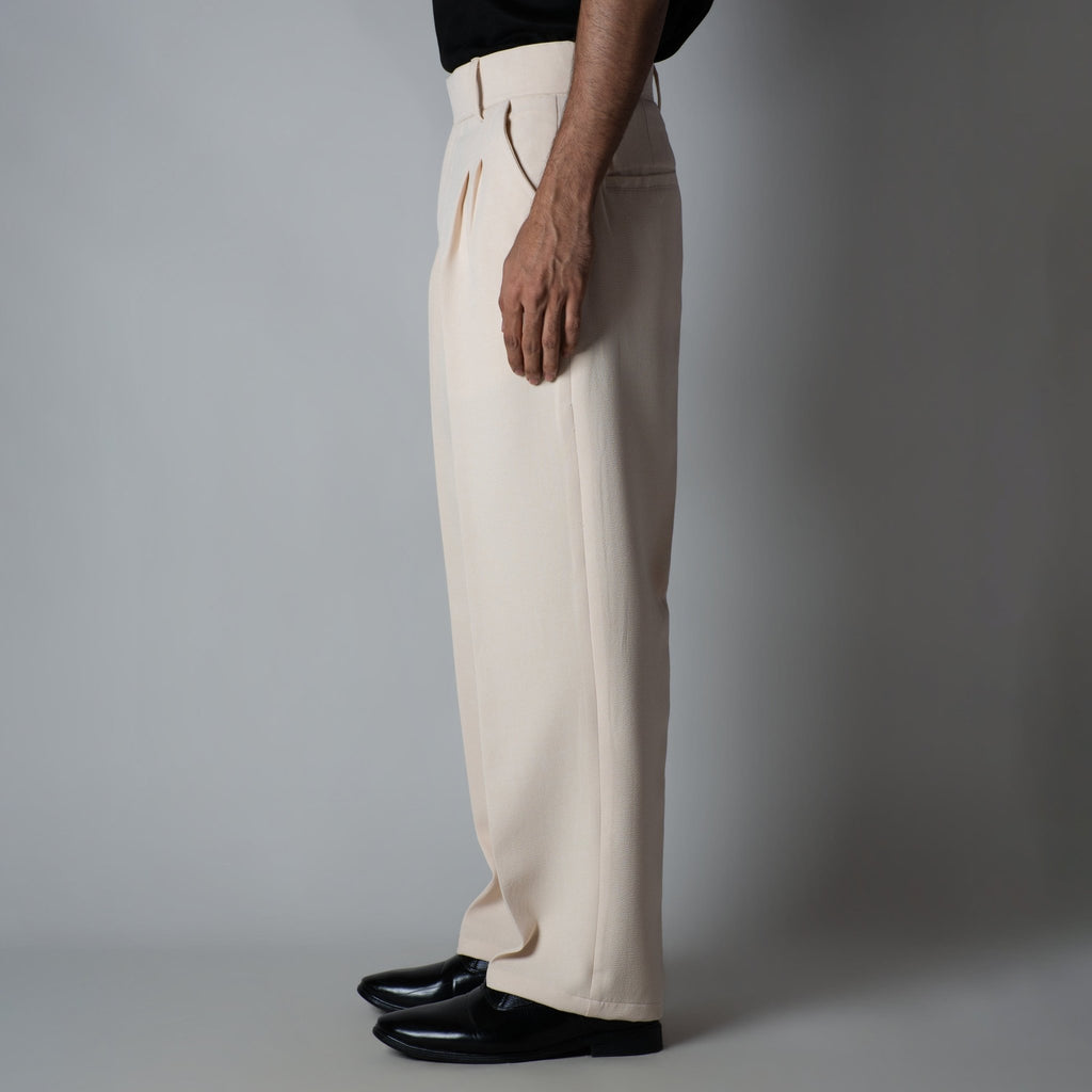IVORY DOUBLE FLAP TROUSER - Hophead