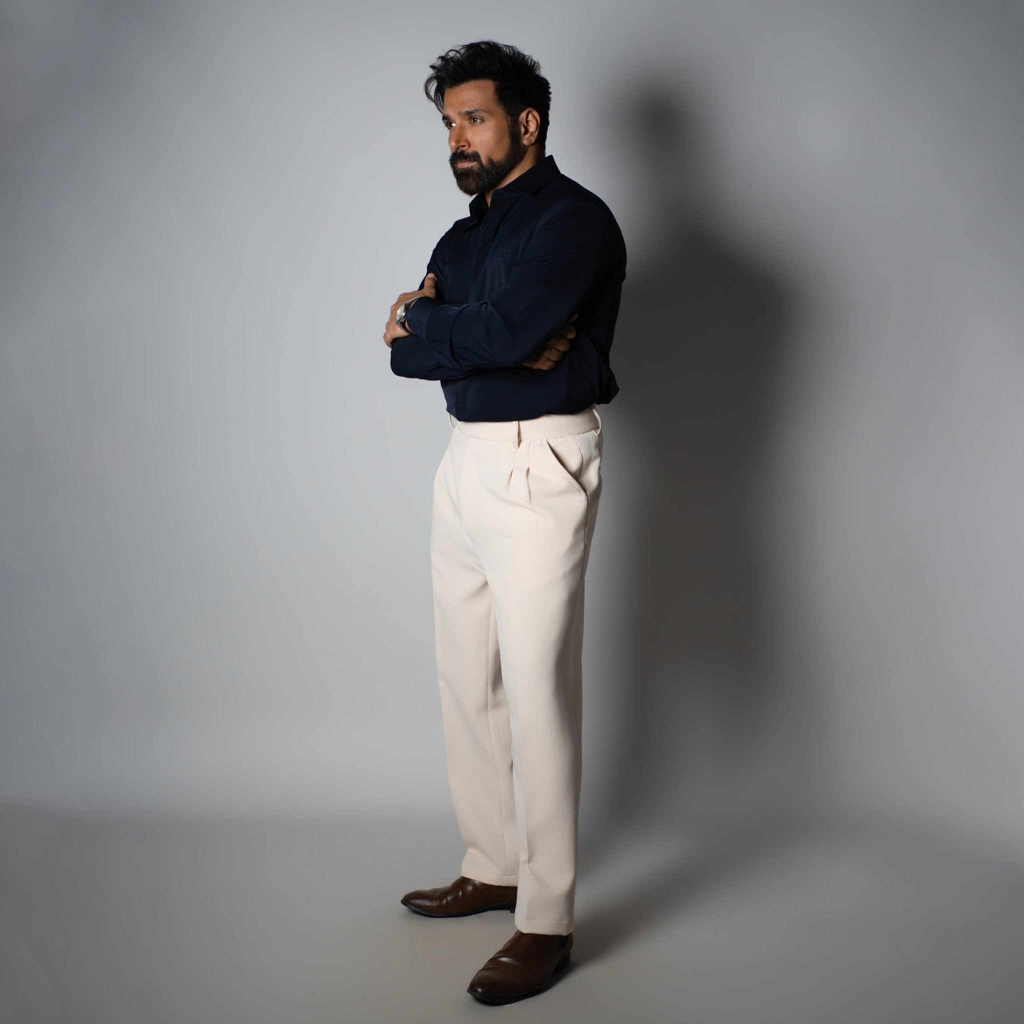 IVORY DOUBLE FLAP TROUSER - Hophead