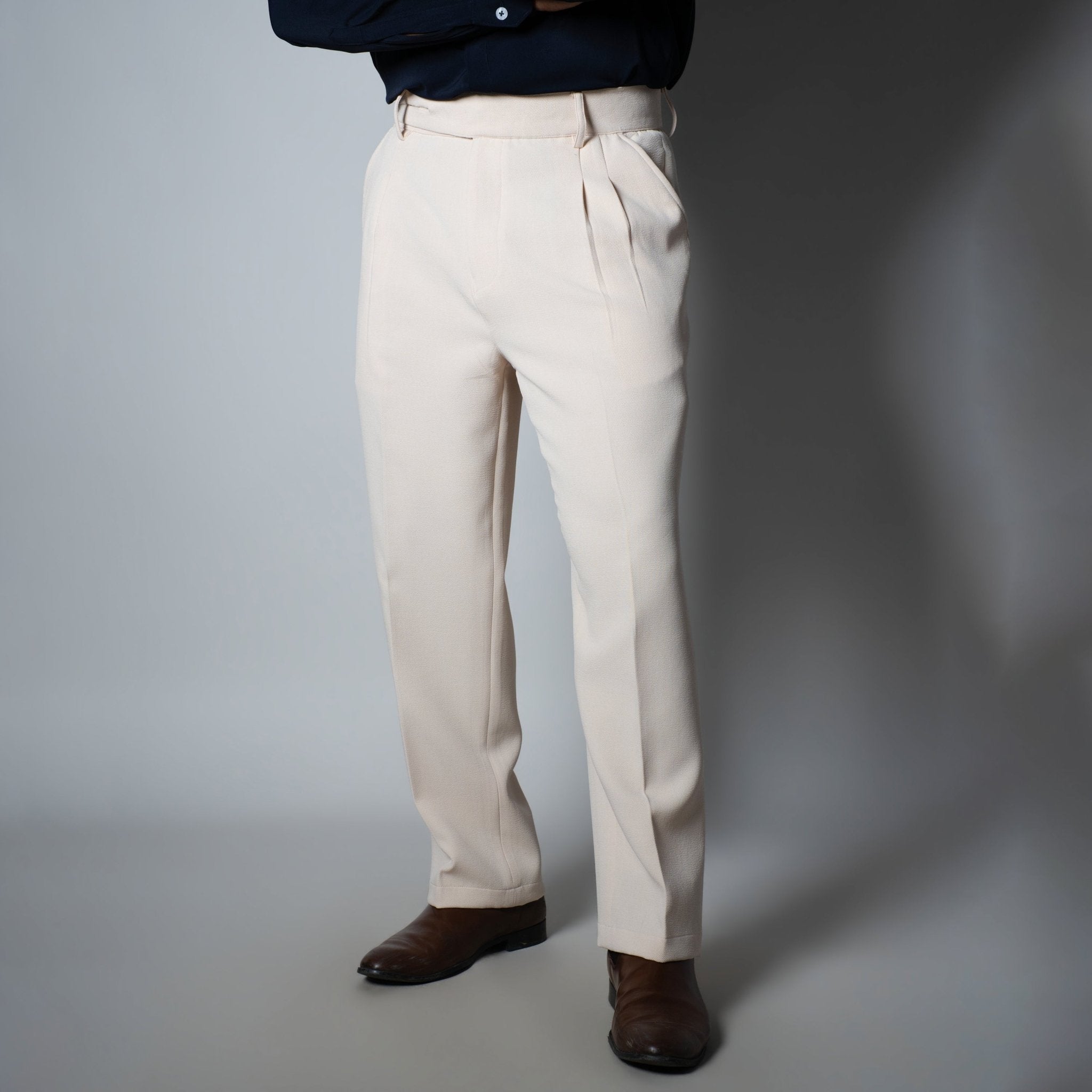 IVORY DOUBLE FLAP TROUSER - Hophead