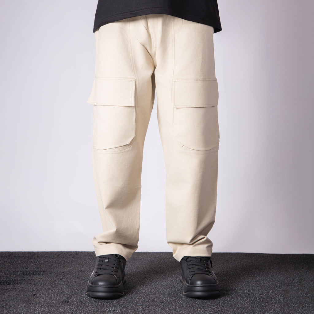 IVORY FRONT POCKET COTTON CARGO - Hophead