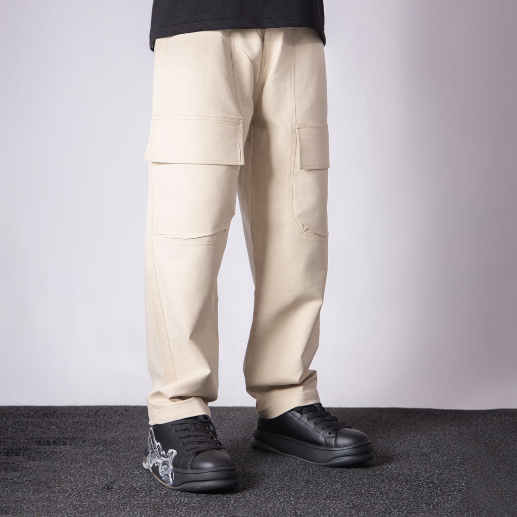 IVORY FRONT POCKET COTTON CARGO - Hophead