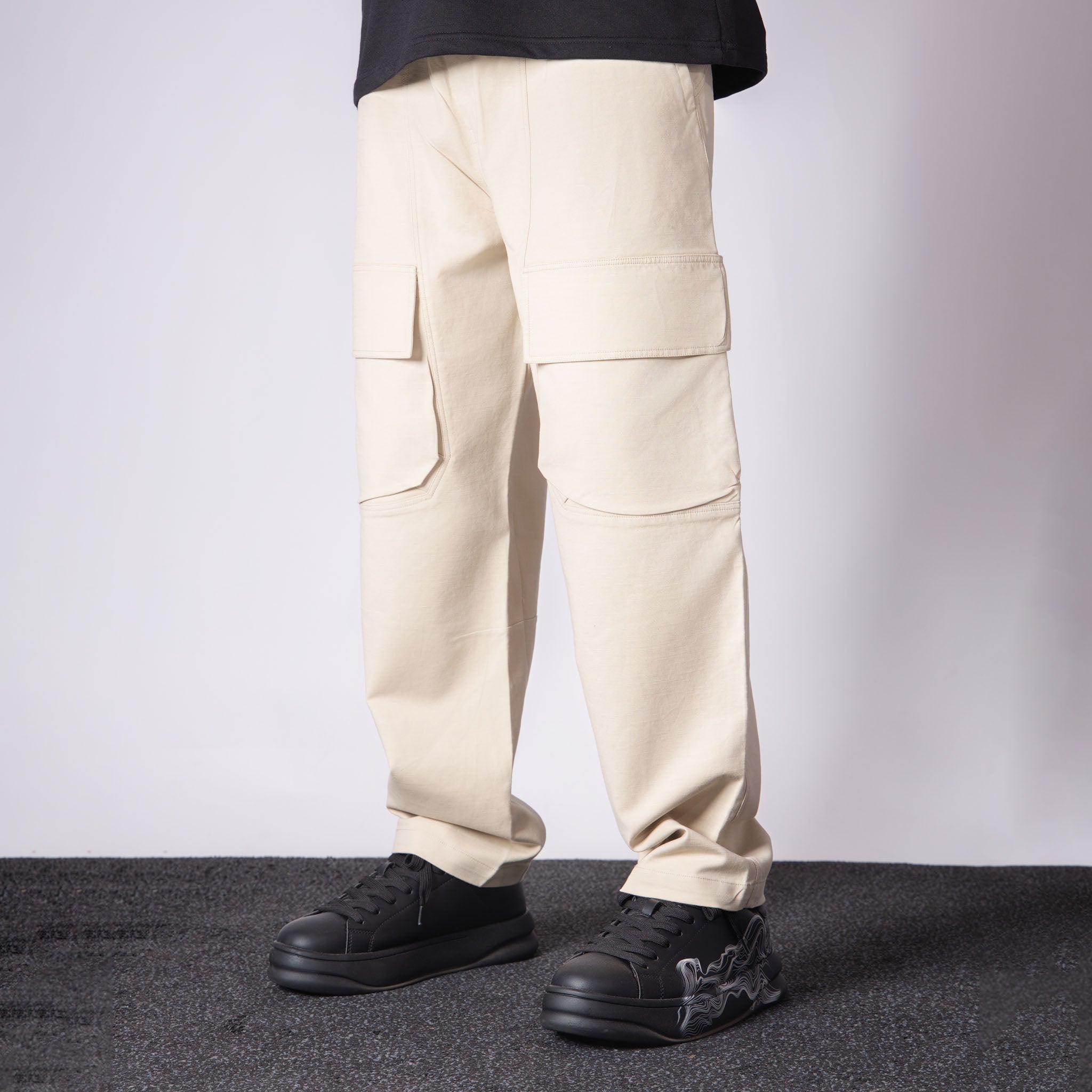 IVORY FRONT POCKET COTTON CARGO - Hophead