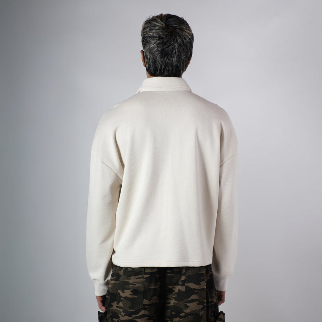 IVORY HALF - ZIPUP PULLOVER POLO - Hophead