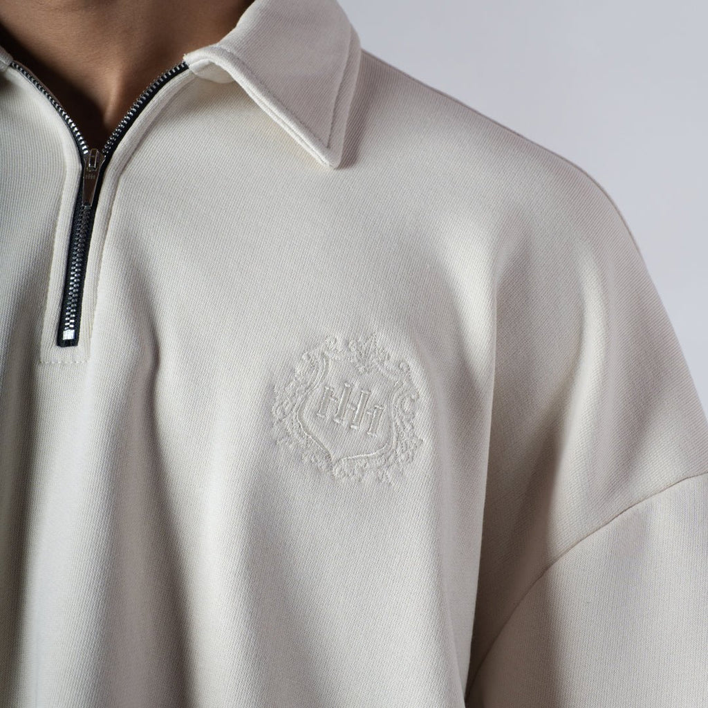 IVORY HALF - ZIPUP PULLOVER POLO - Hophead