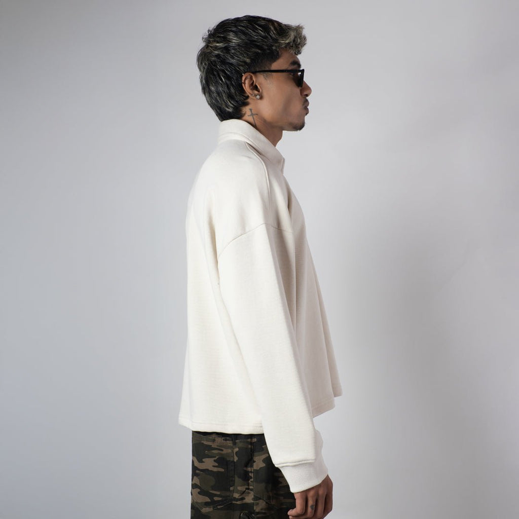 IVORY HALF - ZIPUP PULLOVER POLO - Hophead