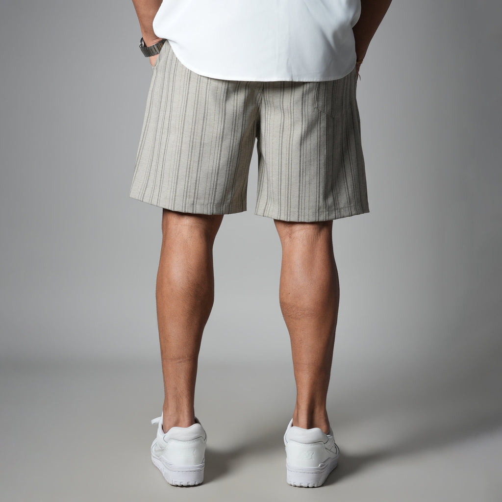 IVORY PINSTRIPE SHORTS - Hophead