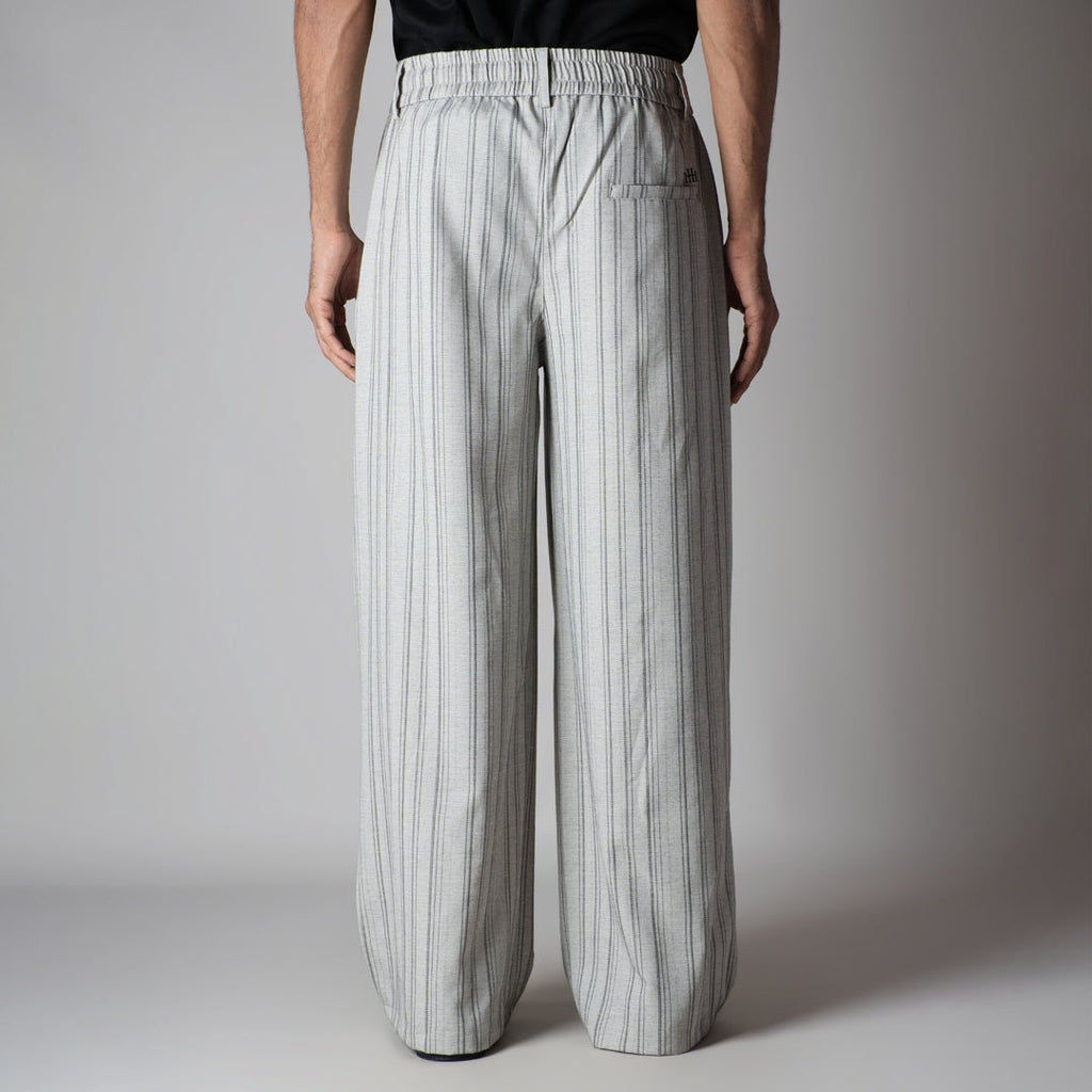 IVORY PINSTRIPE WIDE PANTS - Hophead