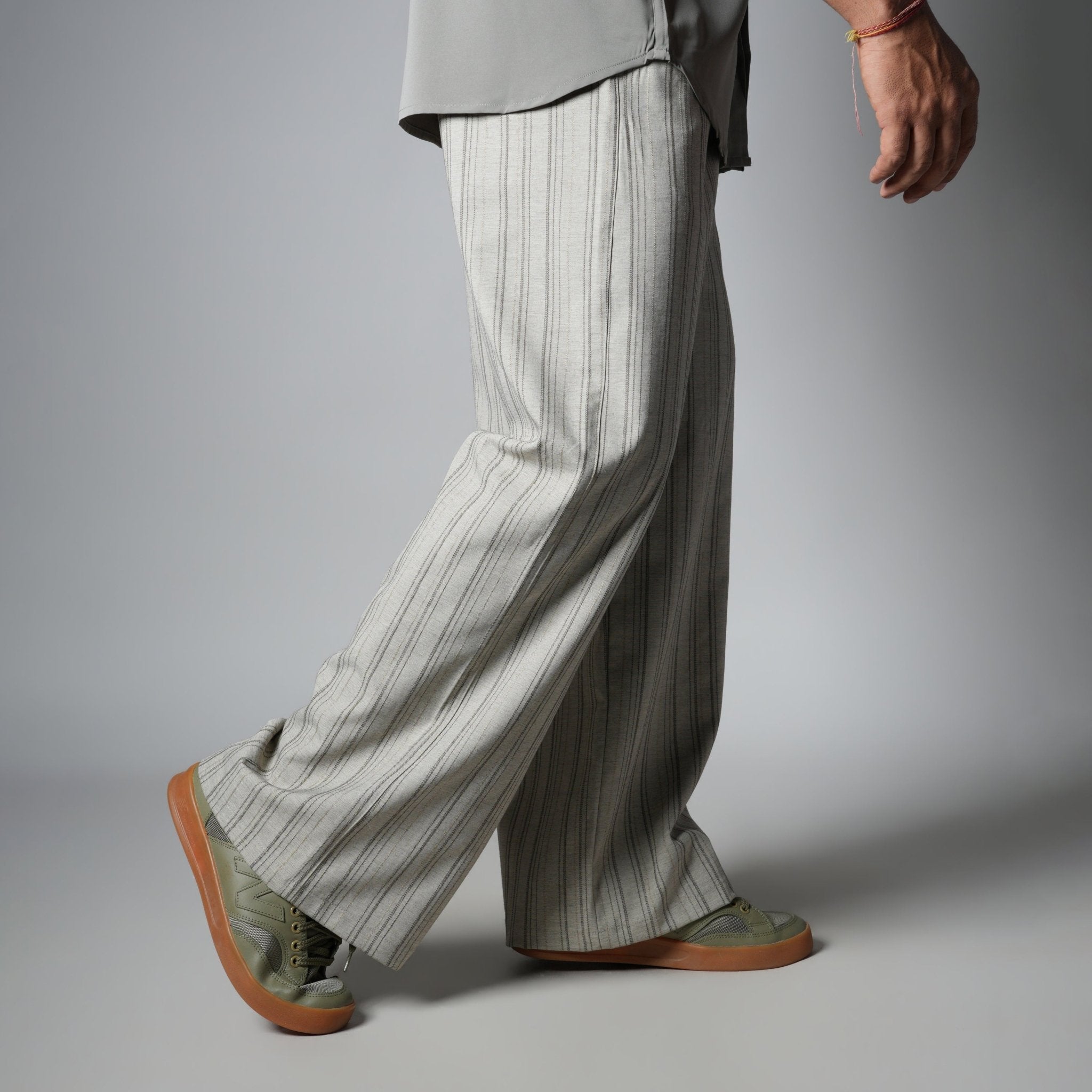 IVORY PINSTRIPE WIDE PANTS - Hophead