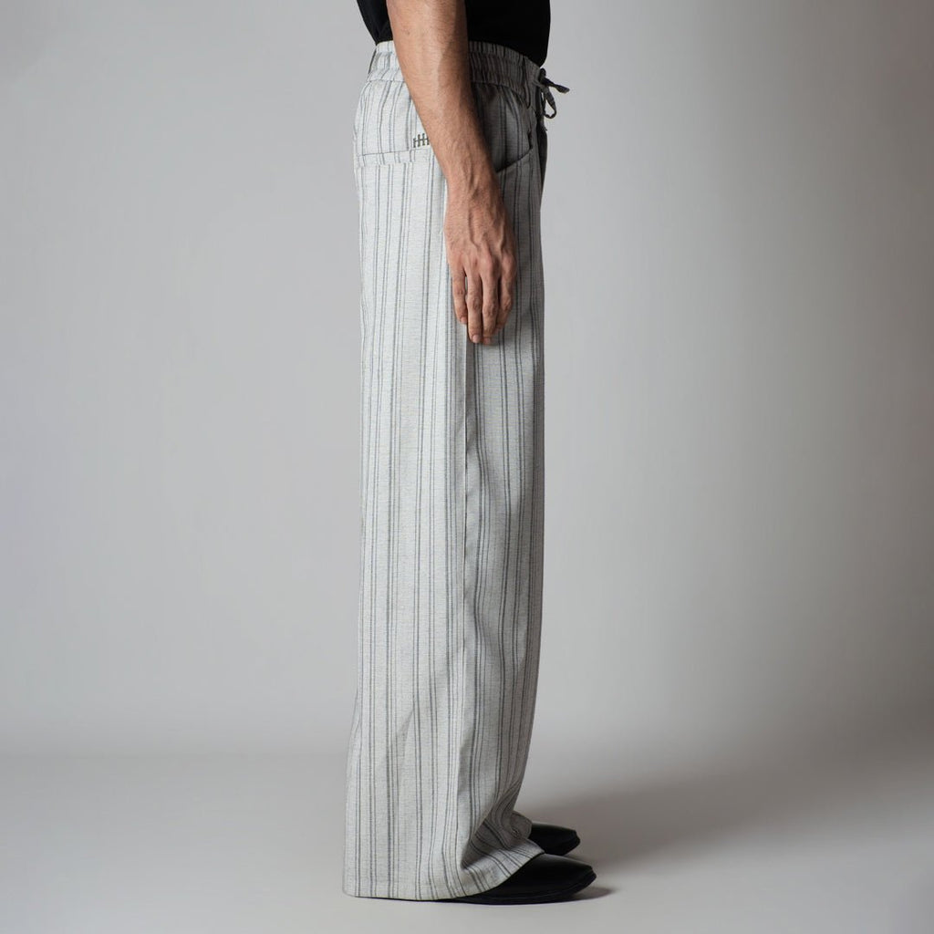 IVORY PINSTRIPE WIDE PANTS - Hophead