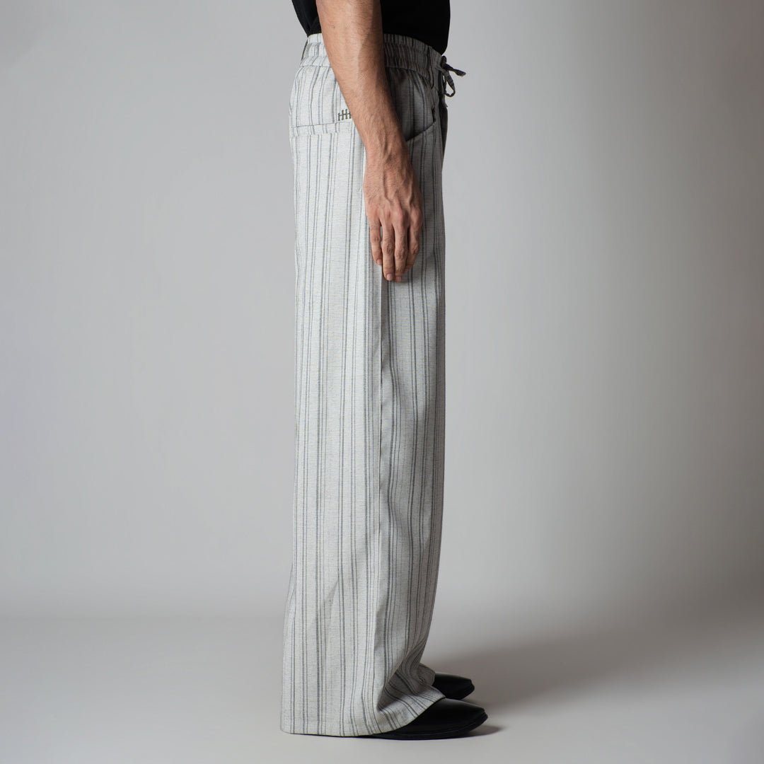 IVORY PINSTRIPE WIDE PANTS - Hophead