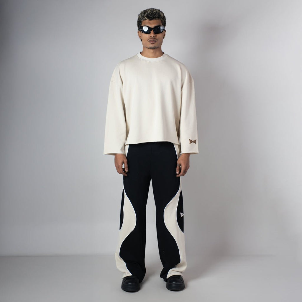 IVORY RAW EDGE SWEATSHIRT - Hophead
