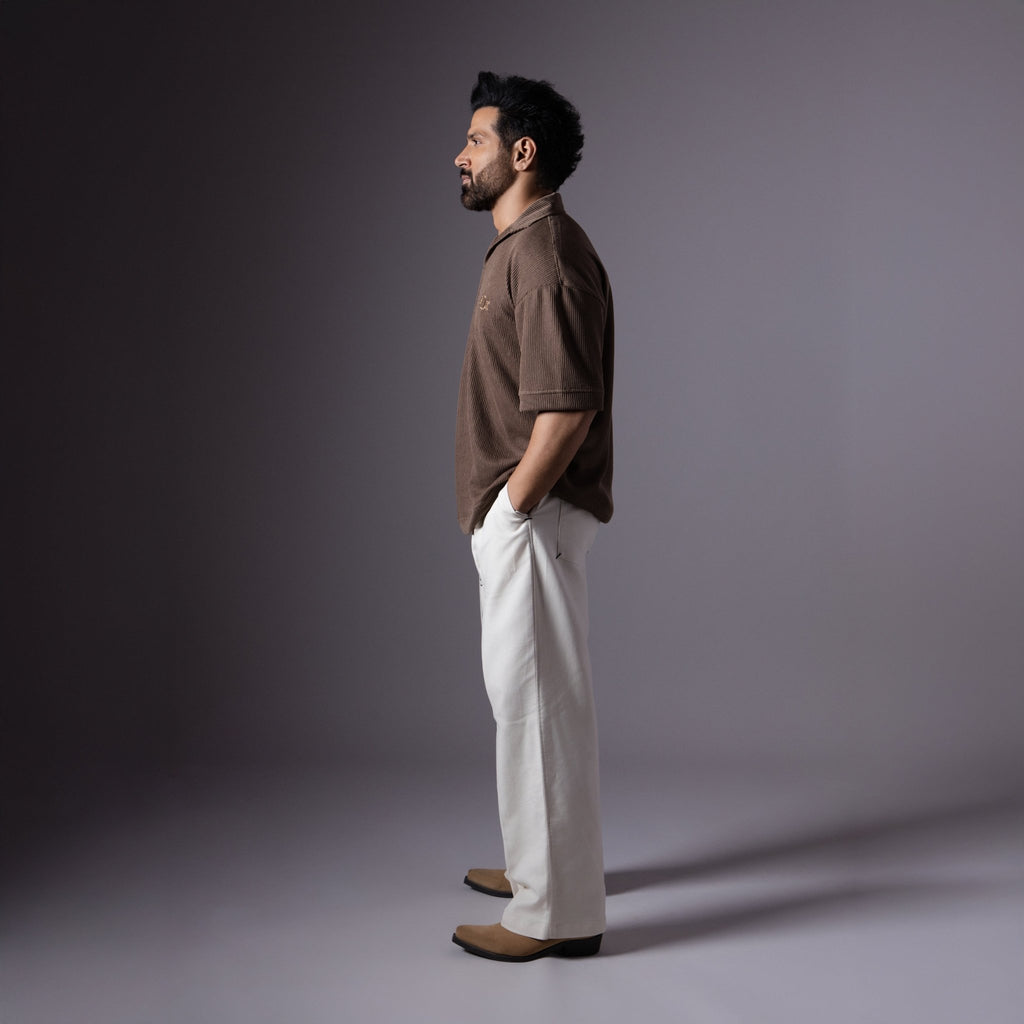 IVORY REVERSE PLEATED COTTON PANTS - Hophead