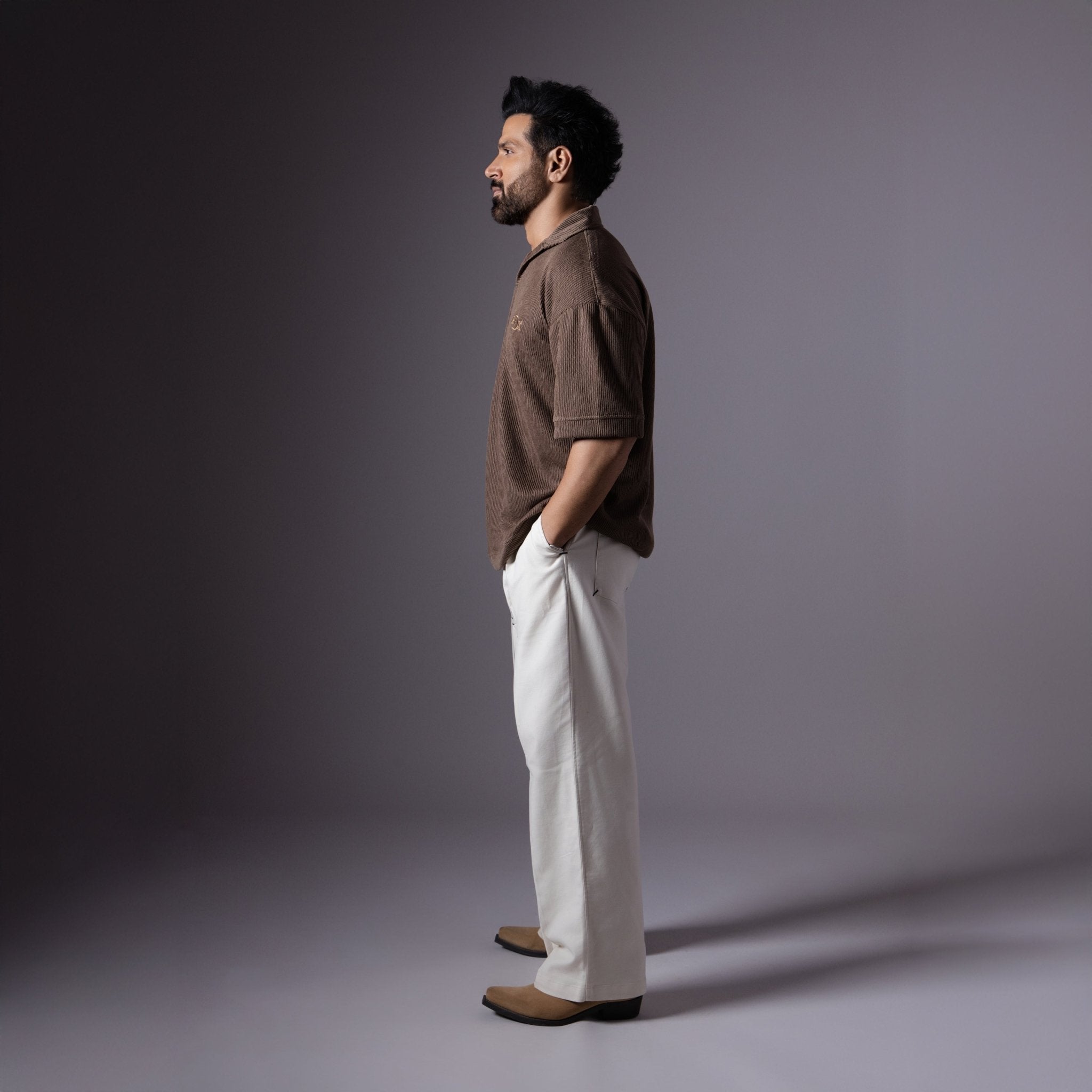 IVORY REVERSE PLEATED COTTON PANTS - Hophead