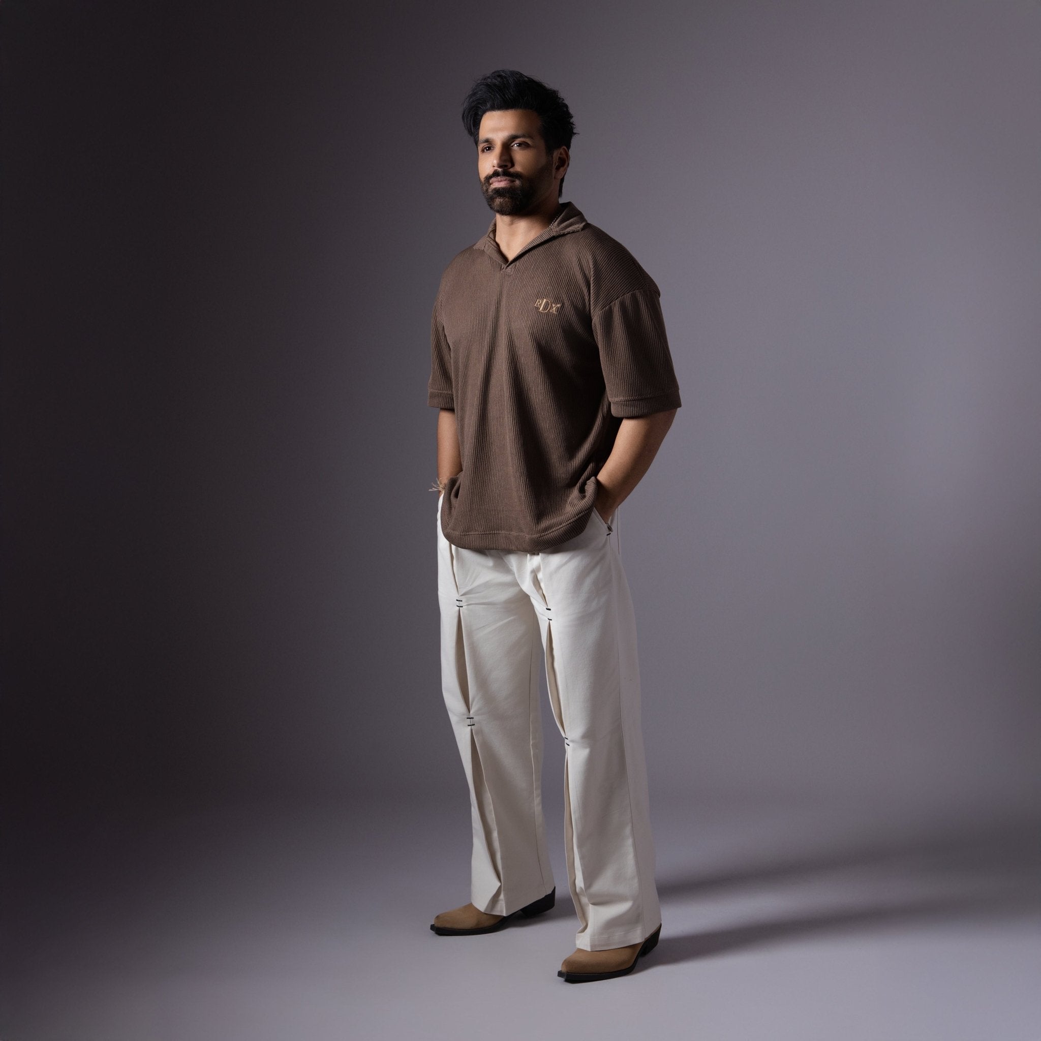 IVORY REVERSE PLEATED COTTON PANTS - Hophead