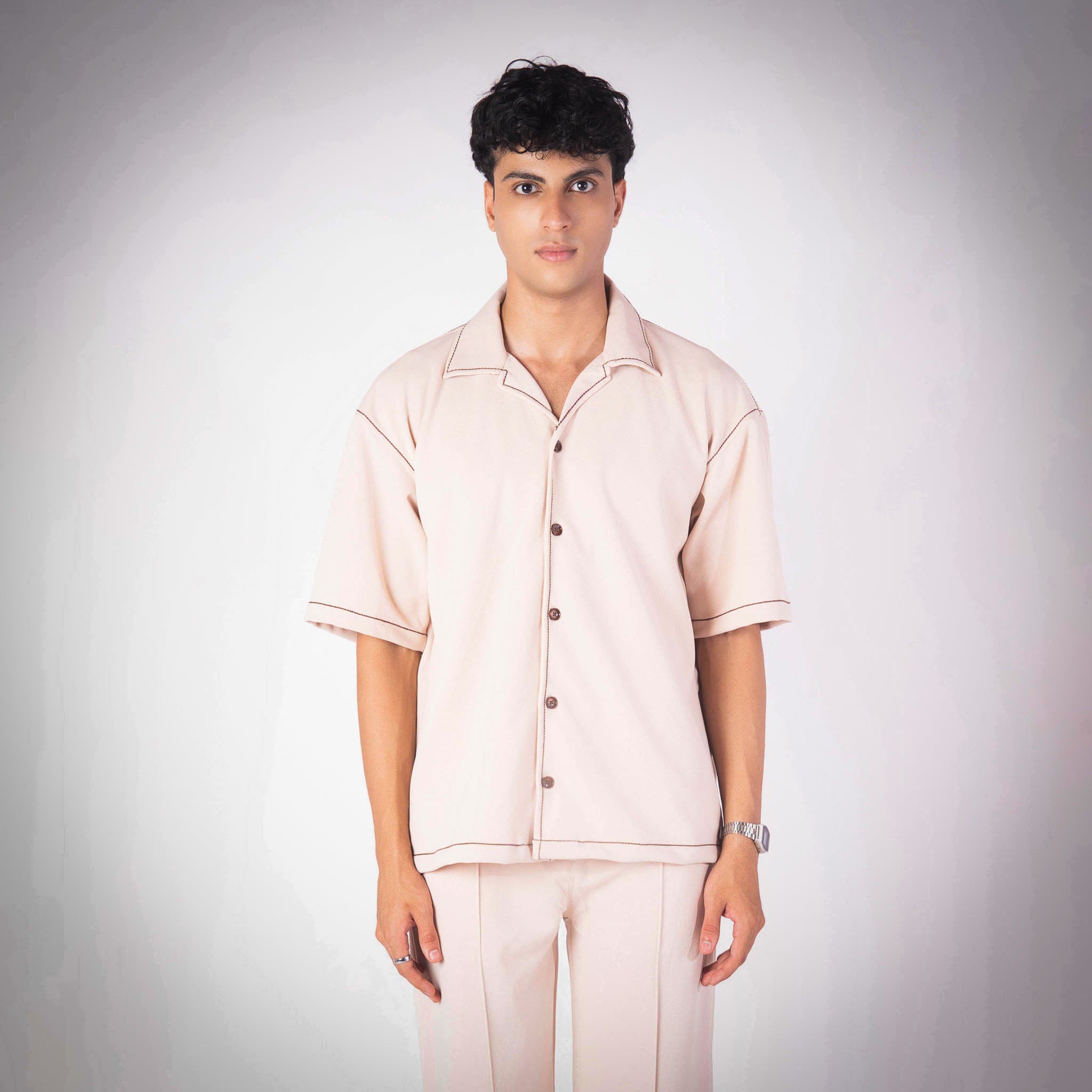 IVORY STITCHLINE CUBAN SHIRT - Hophead