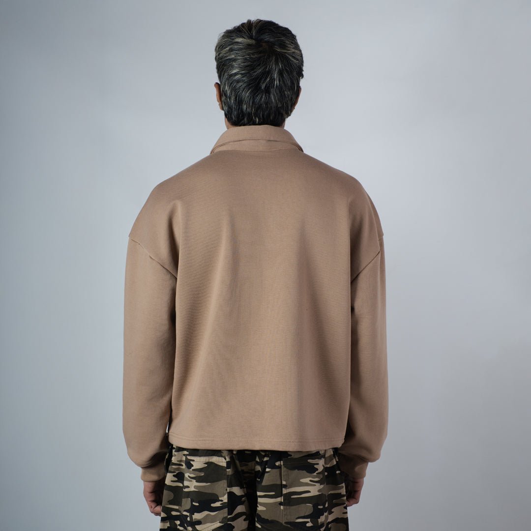 KHAKHI HALF - ZIPUP PULLOVER POLO - Hophead