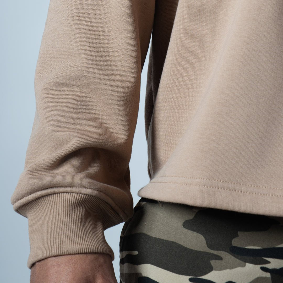 KHAKHI HALF - ZIPUP PULLOVER POLO - Hophead