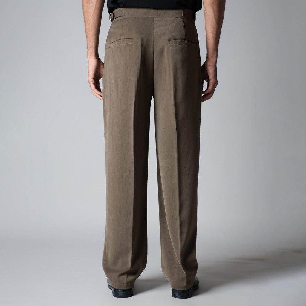 KHAKHI LONG FLAP TEXTURED TROUSER - Hophead