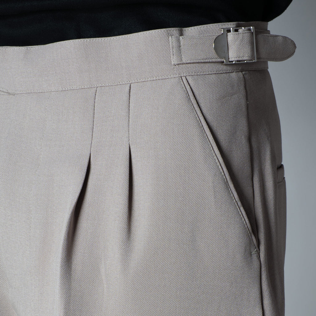 KHAKI LONG FLAP BELT TROUSER - Hophead