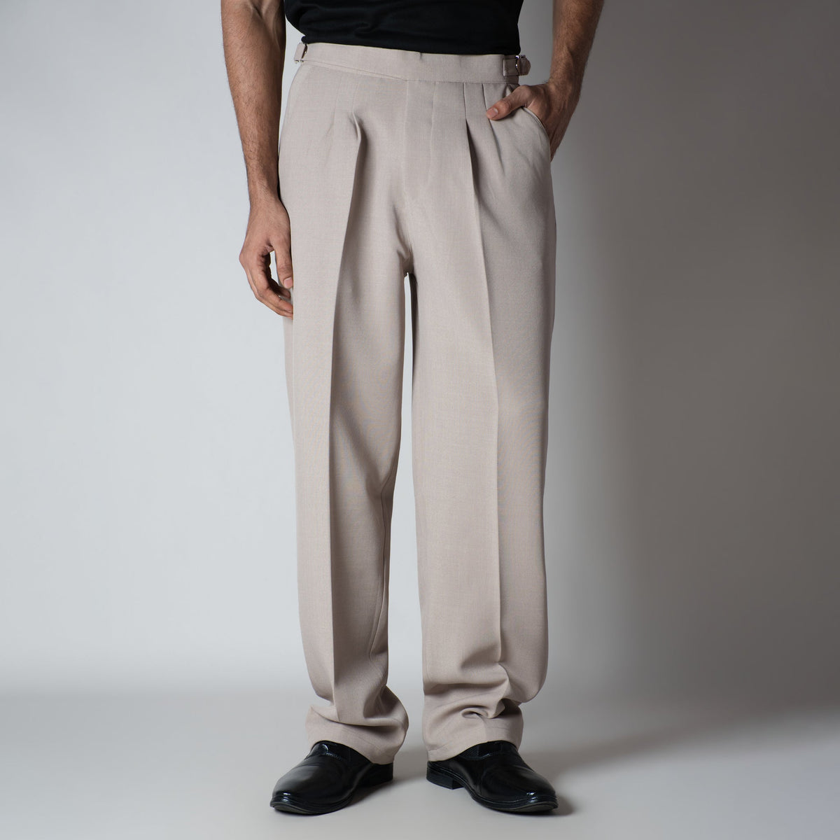 KHAKI LONG FLAP BELT TROUSER - Hophead