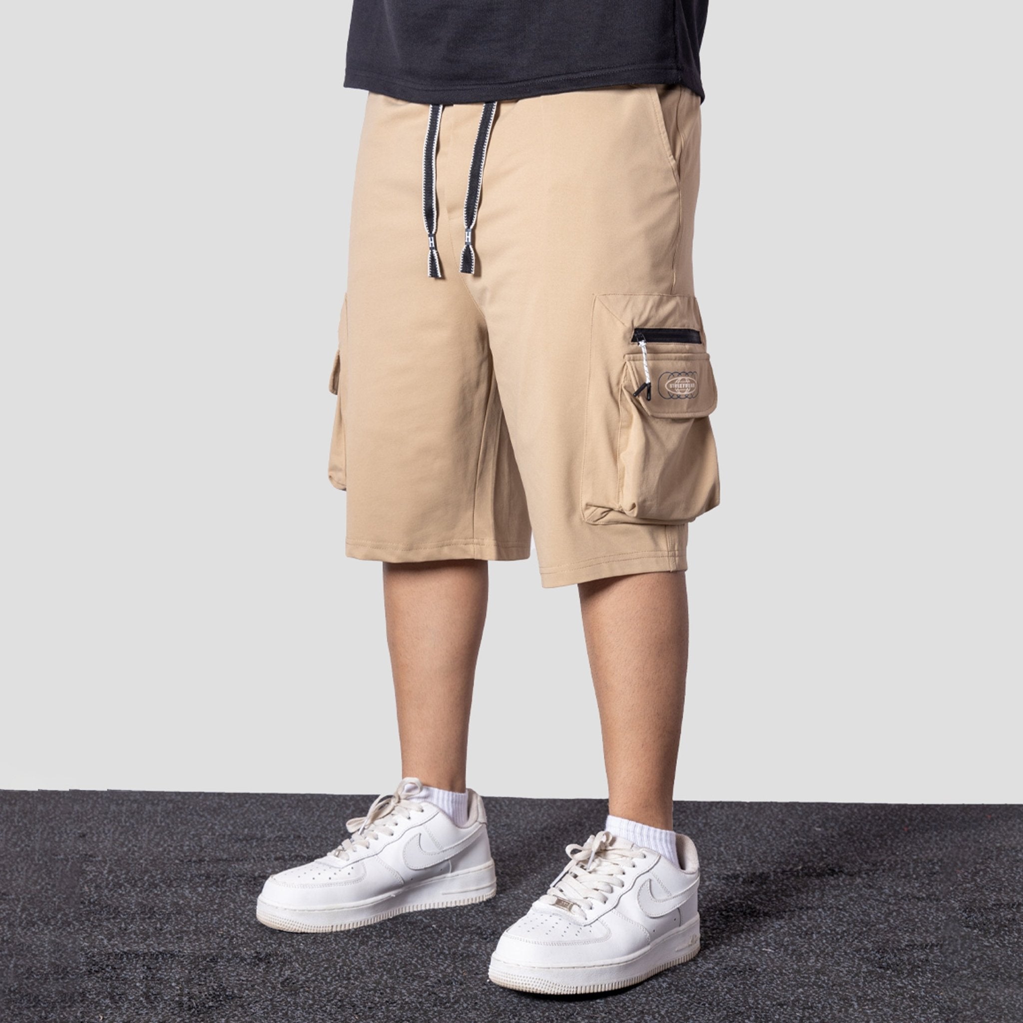 KHAKI POCKET ON POCKET OVERSIZED SHORTS - Hophead