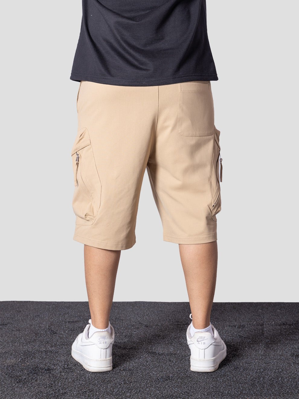 KHAKI UTILITY CARGO OVERSIZED SHORTS - Hophead