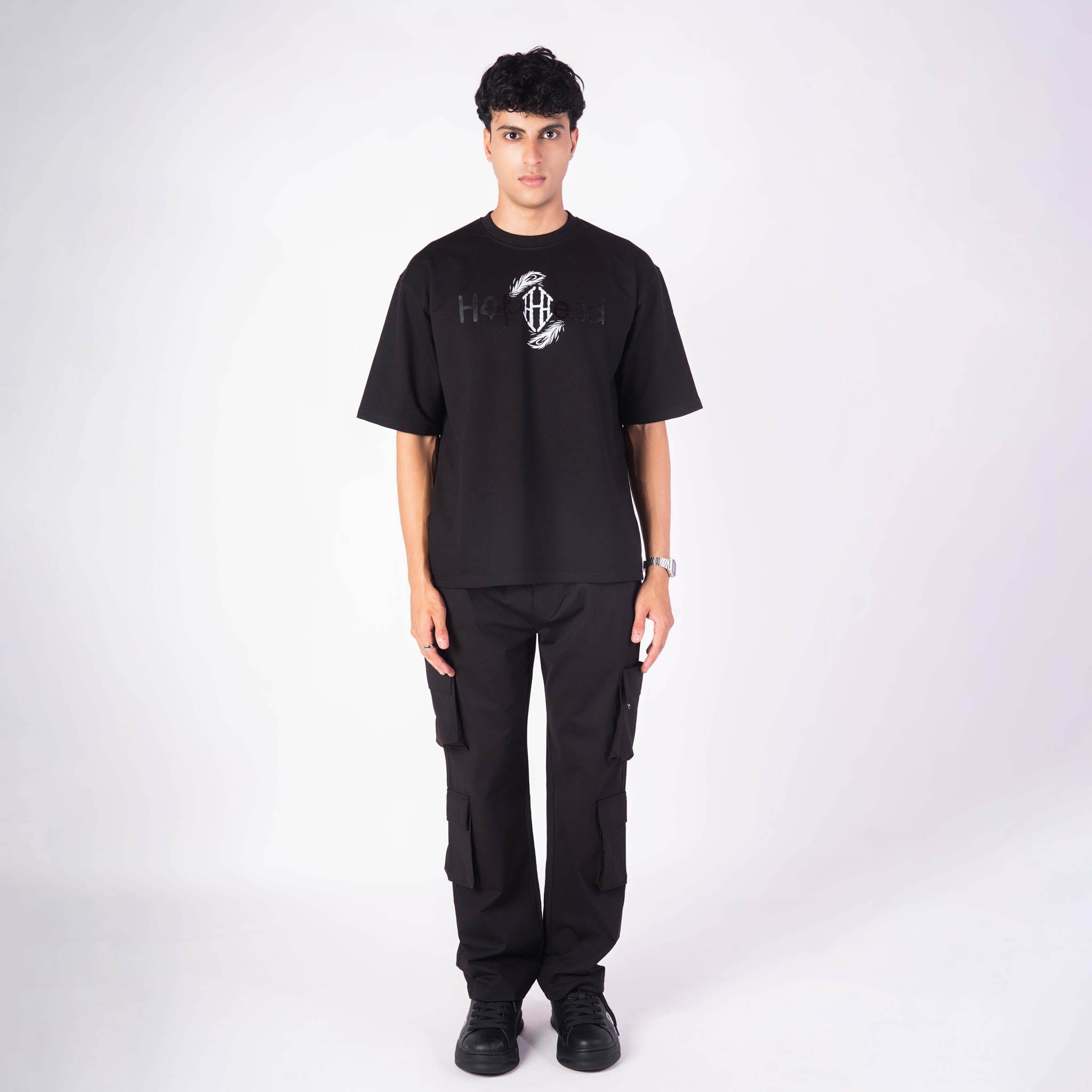 LEUCISTIC PEACOCK OVERSIZED GRAPHIC T - SHIRT - Hophead