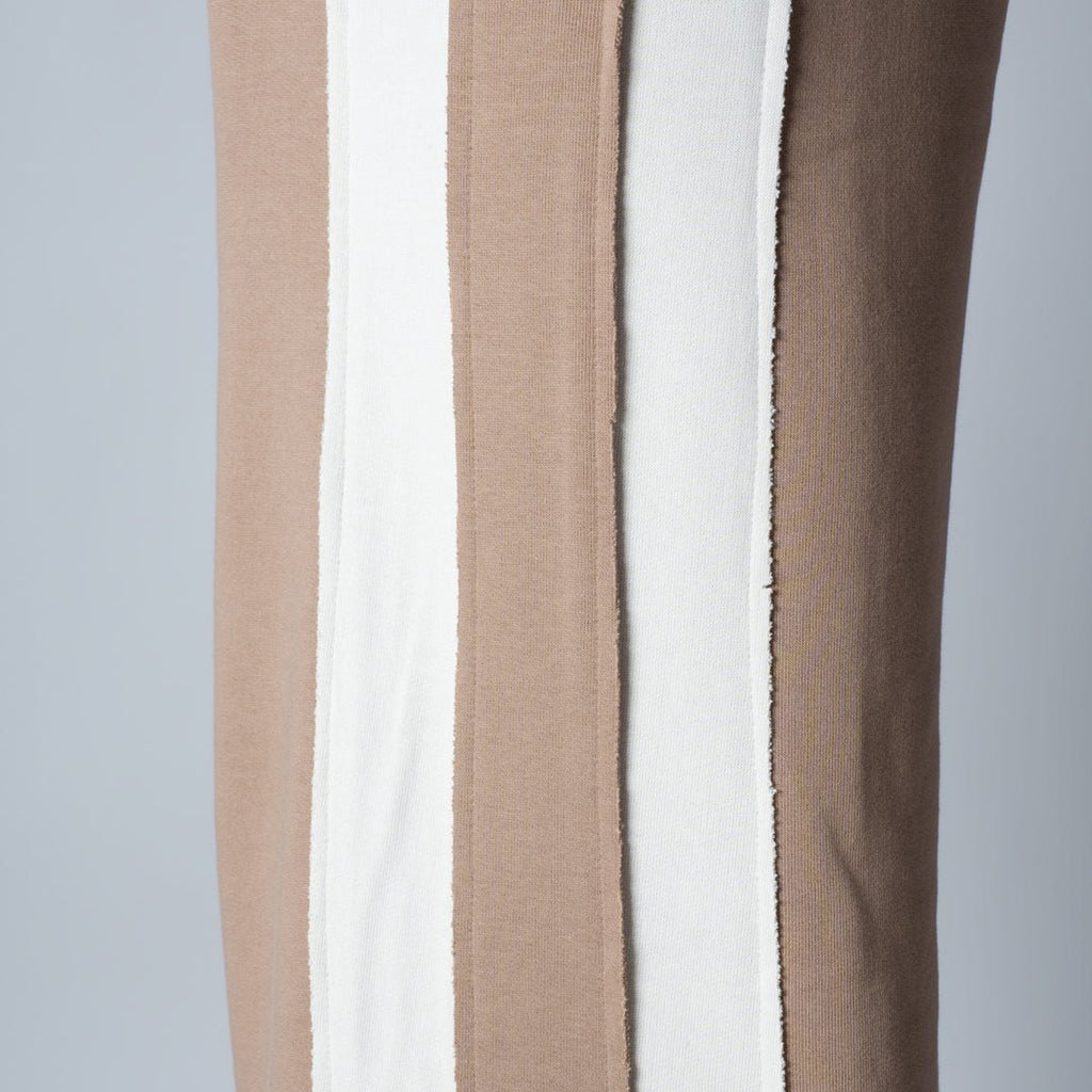LIGHT BROWN & BEIGE RAW EDGE SWEATPANTS - Hophead