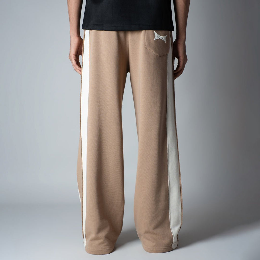LIGHT BROWN & BEIGE RAW EDGE SWEATPANTS - Hophead