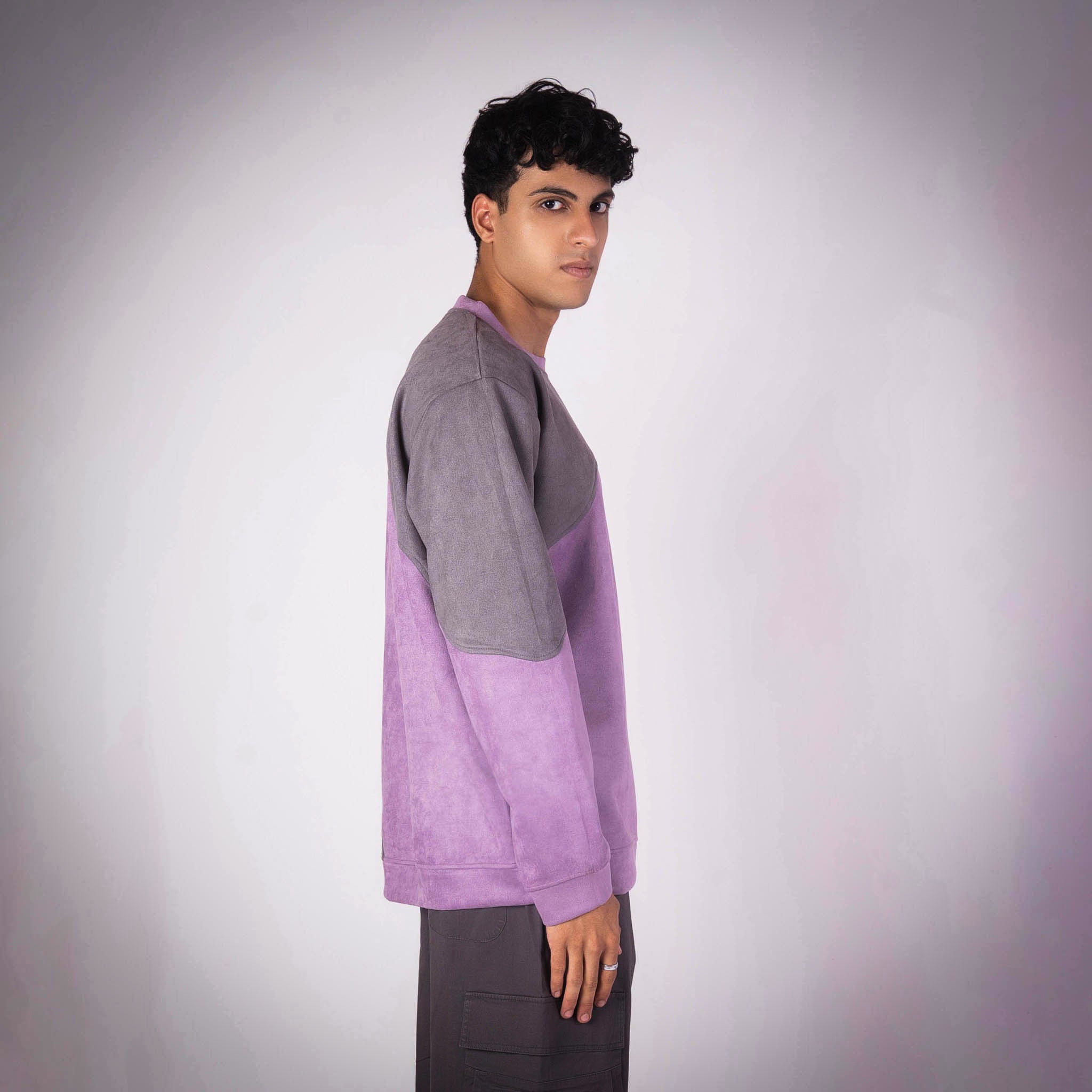 LILAC WAVY SUEDE SWEATSHIRT - Hophead