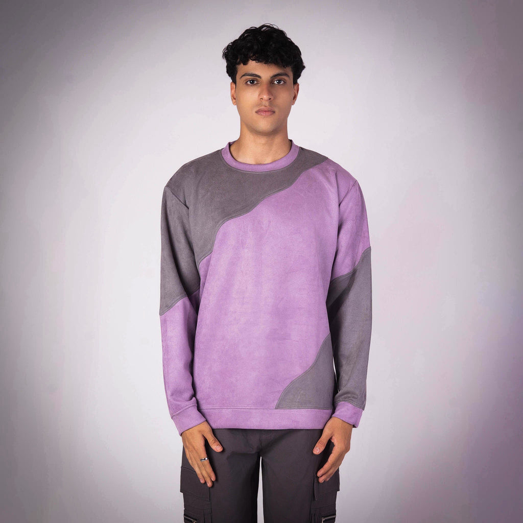 LILAC WAVY SUEDE SWEATSHIRT - Hophead