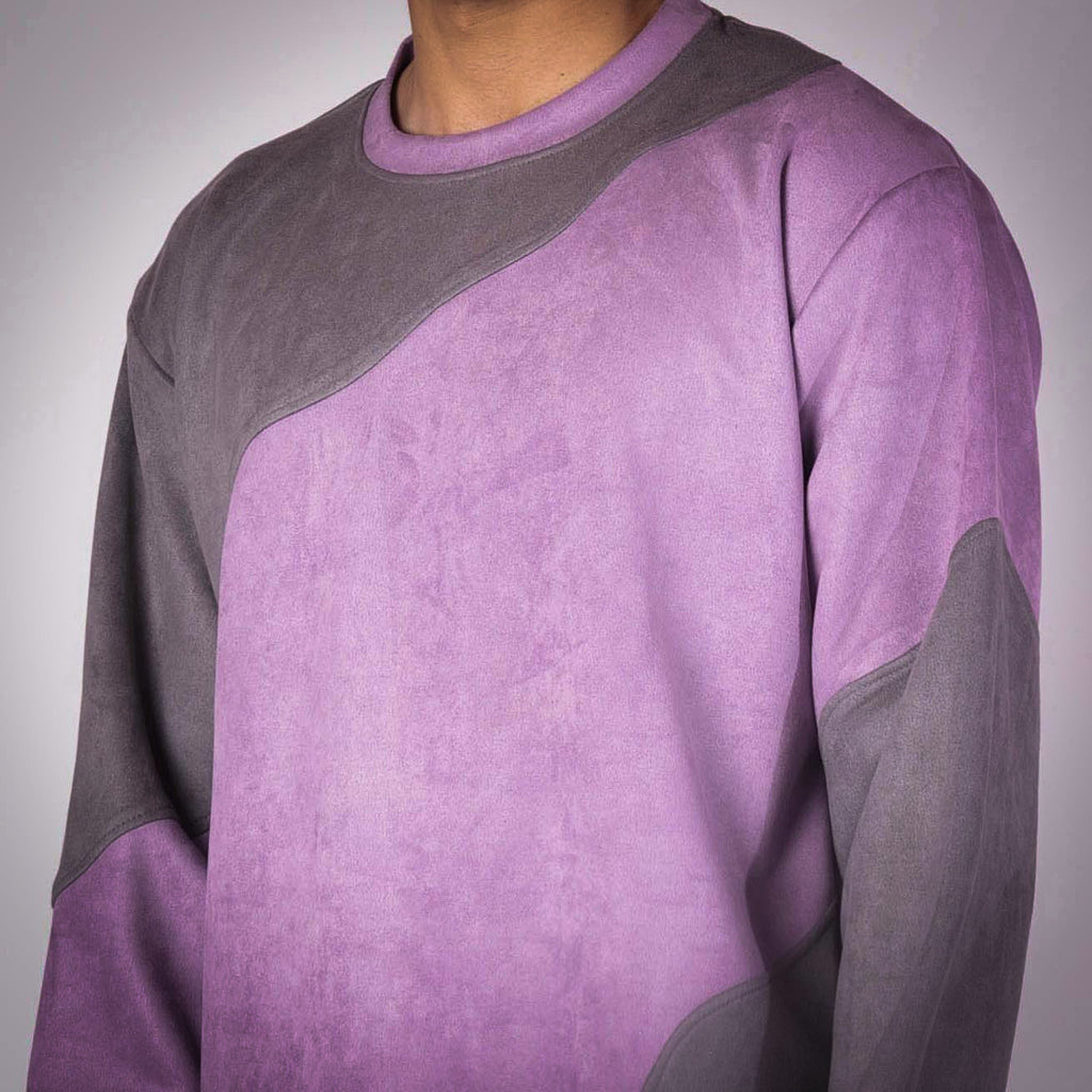 LILAC WAVY SUEDE SWEATSHIRT - Hophead