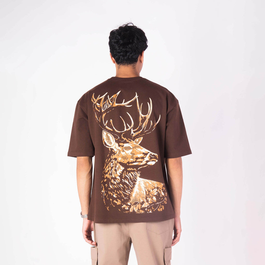 MAGESTIC DEER OVERSIZED GRAPHIC T - SHIRT - Hophead