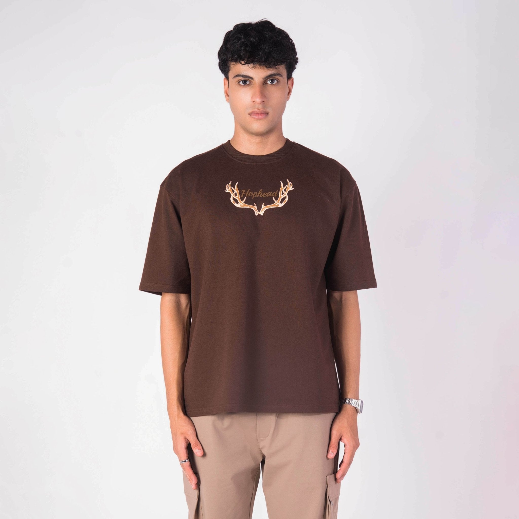 MAGESTIC DEER OVERSIZED GRAPHIC T - SHIRT - Hophead