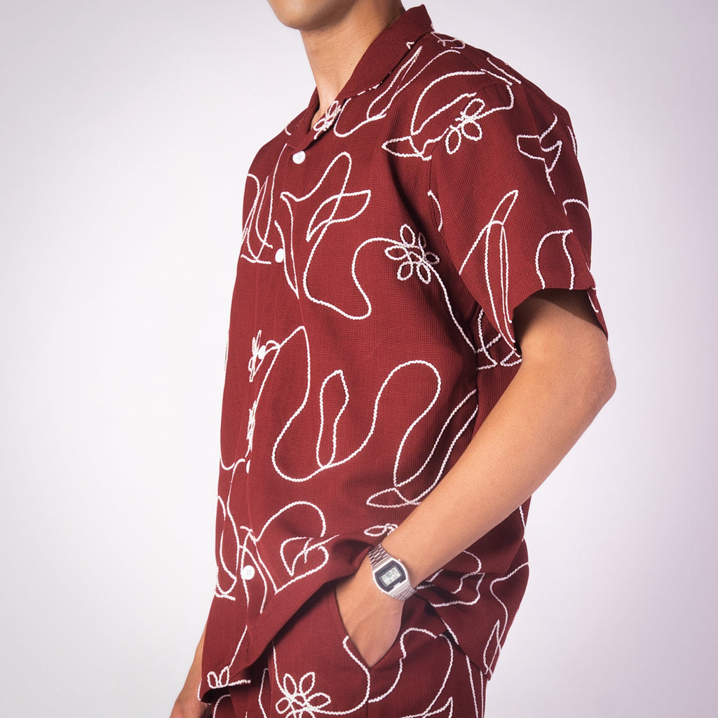 MAROON EMBROIDERED CO - ORD SET - Hophead