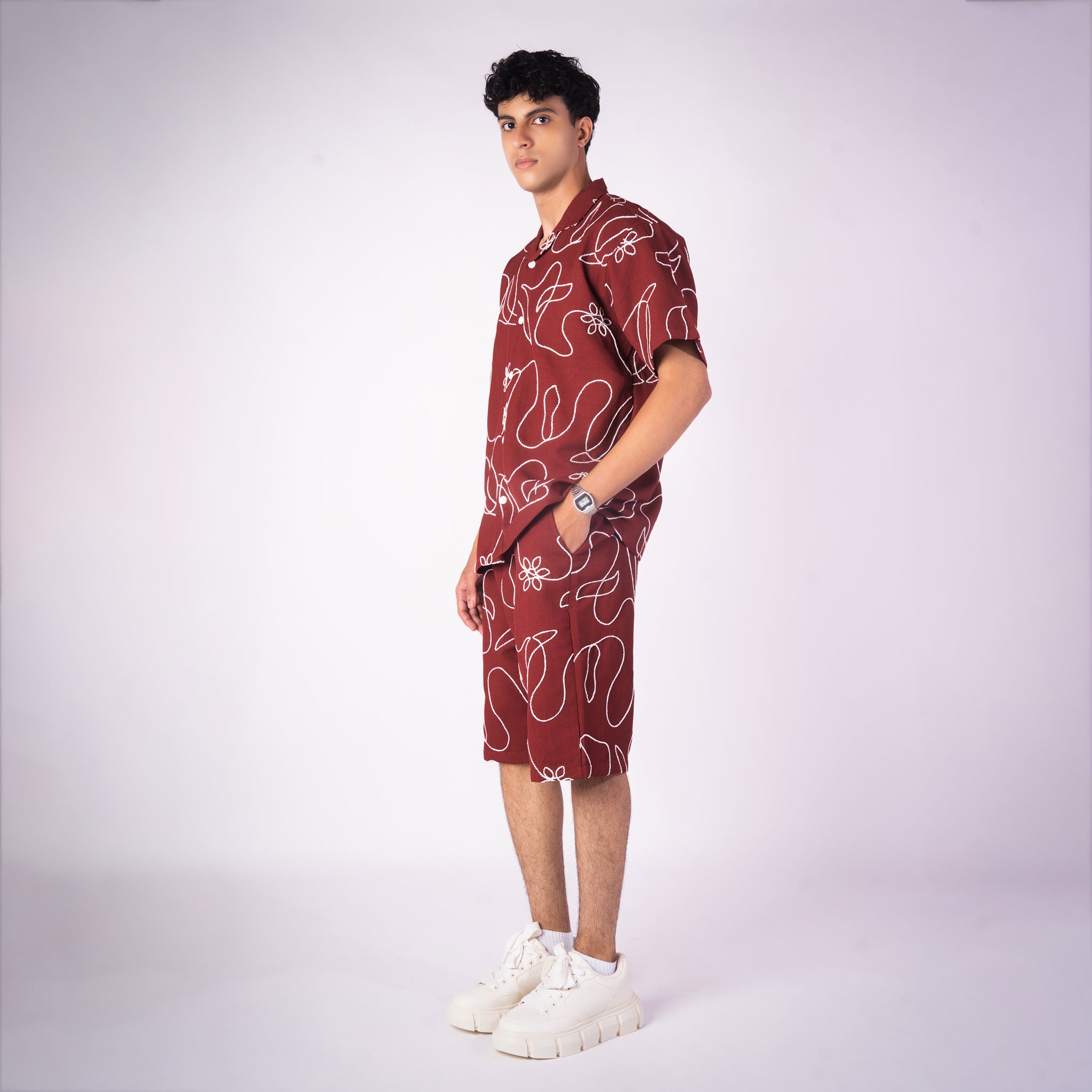 MAROON EMBROIDERED CO - ORD SET - Hophead