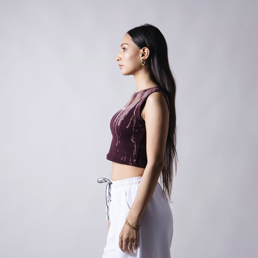 MAROON PSYCHEDELIC SPLASH TOP - Hophead