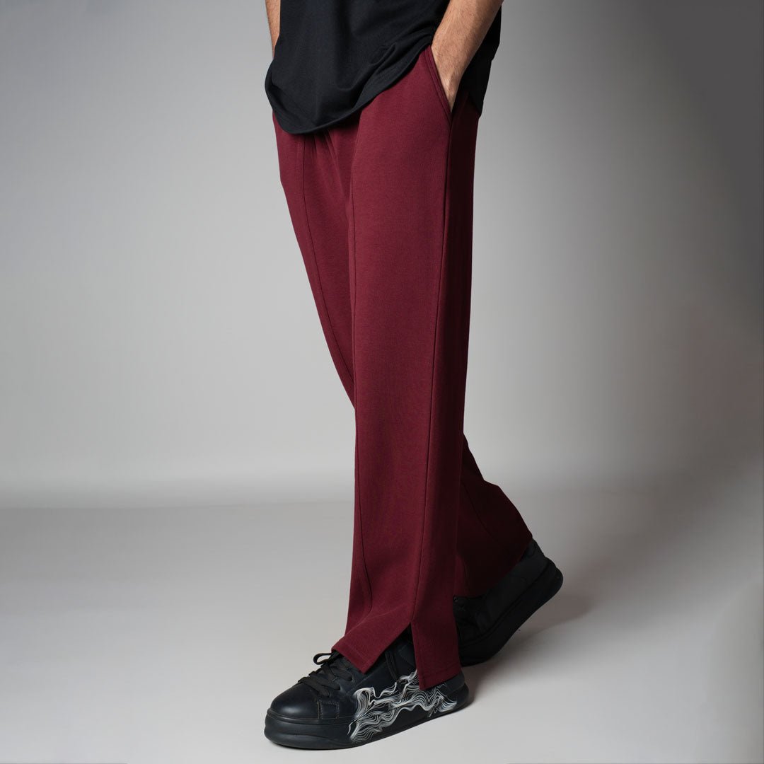 MAROON SLIT SWEATPANTS - Hophead