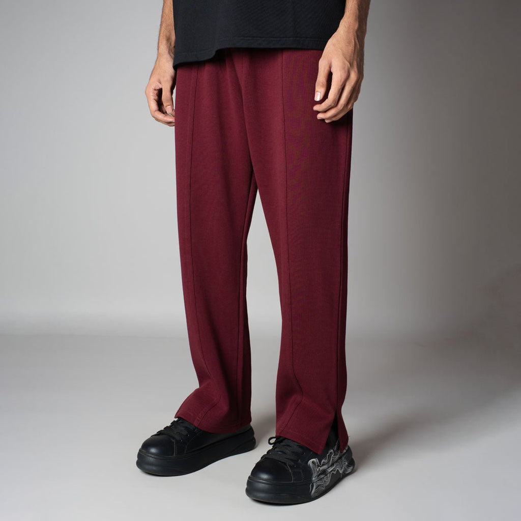 MAROON SLIT SWEATPANTS - Hophead