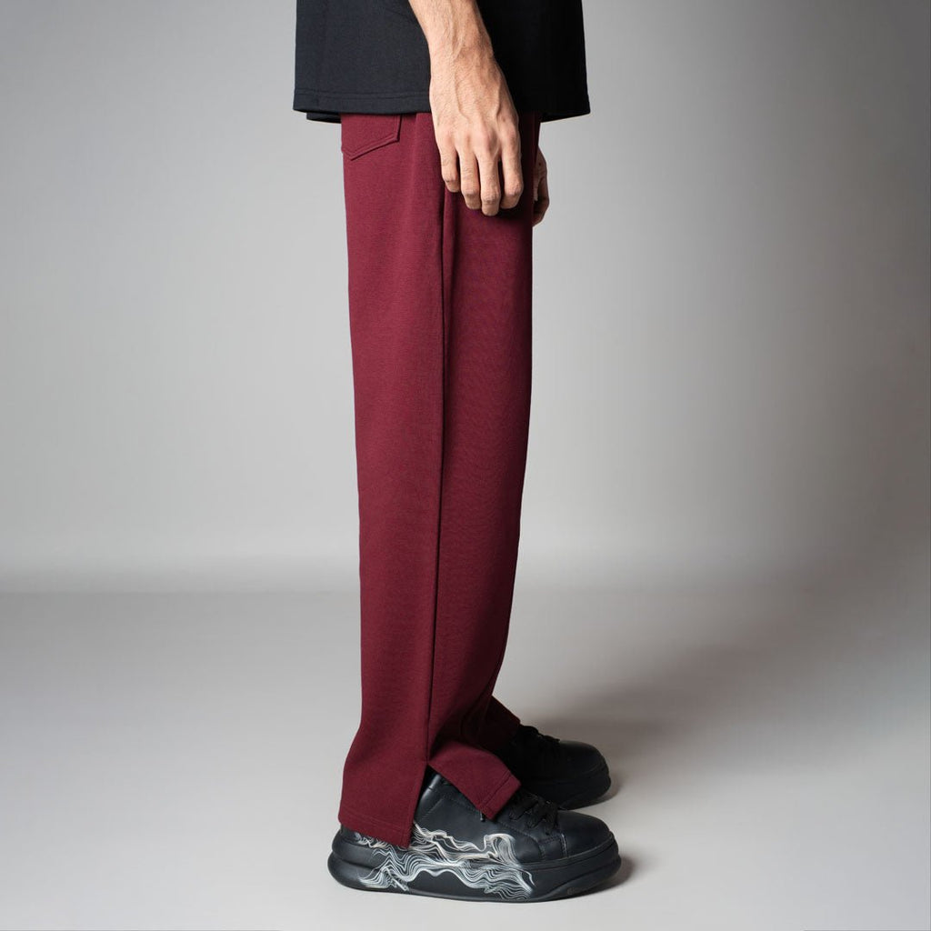MAROON SLIT SWEATPANTS - Hophead